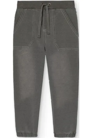 Boboli Fleece Denim Trousers Grey
