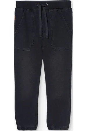 Boboli Fleece Denim Trousers Black