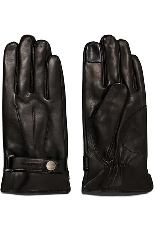 Calvin Klein Leather Rivet Gloves Black