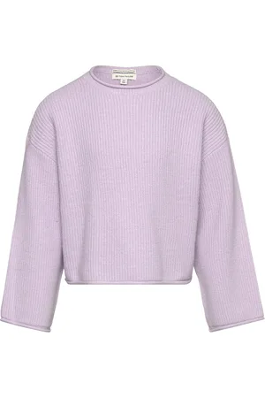 TOM TAILOR Cropped Knit Pullover Purple