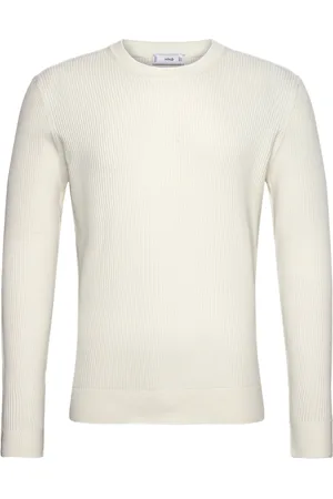 MANGO Ribbed Cotton Knitted Sweater White
