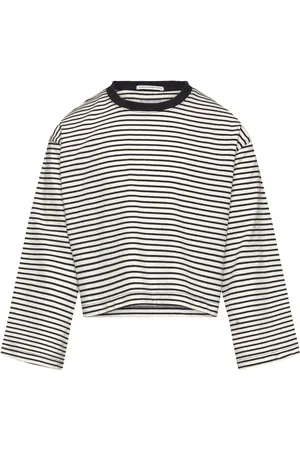 TOM TAILOR Cropped Striped Longsleeve Grey
