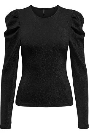 ONLY Onlrich L/S Glitter Puff Top Jrs Black