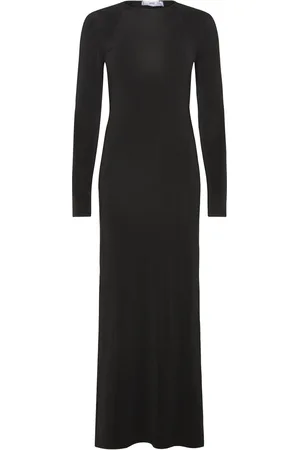 MANGO Long Dress With Open Back Black