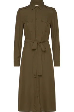 GANT Reg Pocket Shirt Dress Khaki