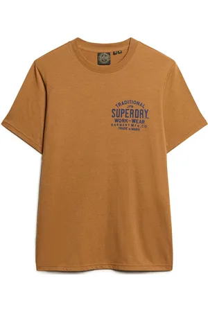 Superdry Machined Goods Workwear Tee Brown