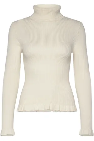 Norr Sherry Frill Knit Top Cream