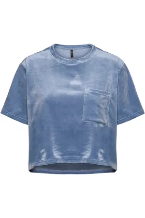 Hunkemöller Top Ss Velours Pocket Blue