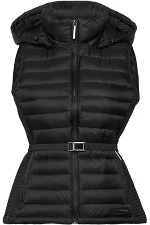 Calvin Klein Lw Padded Waist Smocking Vest Black