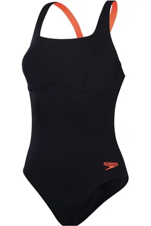 Speedo Womens Flex Band Swimsuit With Built In Swim Bra Black