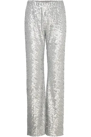 STINE GOYA Elasticated Straight Long Pants, 22 Silver
