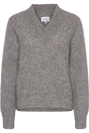 Numph Nuzindi V-Neck Pullover Grey