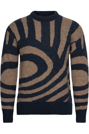 Scotch&Soda Hairy Big Waves Dropped Shoulder Sweater Brown