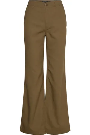 Ralph Lauren Canvas Wide-Leg Pant Khaki