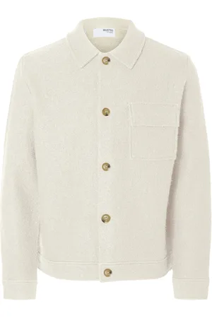 SELECTED Slhnealy Ls Knit Shirt Jacket Noos Beige