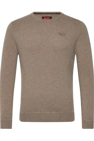 Superdry Essential Slim Fit Crew Jumper Beige