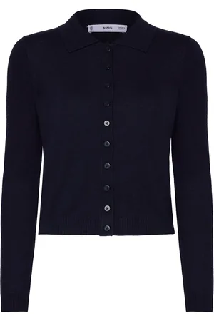 MANGO Polo-Neck Cardigan Black