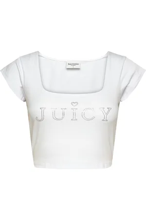 Juicy Couture Regal Square Neck Cropped Tee White