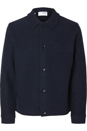 SELECTED Slhnealy Ls Knit Shirt Jacket Noos Navy