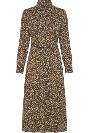 GANT Slim Floral Print Shirt Dress Yellow