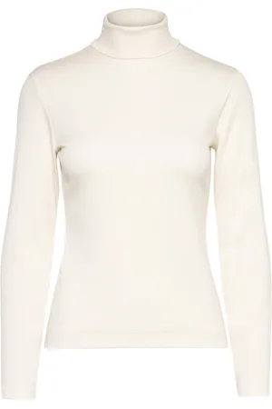 GANT Slim Rib Turtleneck Cream