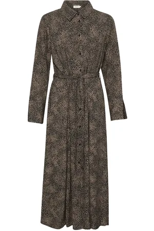 Cream Crtiah Shirt Dress - Zally Fit Green