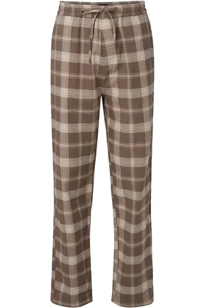 Lexington Konrad Organic Cotton Checked Flannel Pajama Pants Beige