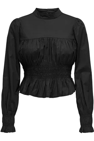 ONLY Onlella L/S O-Neck Smock Top Ptm Black
