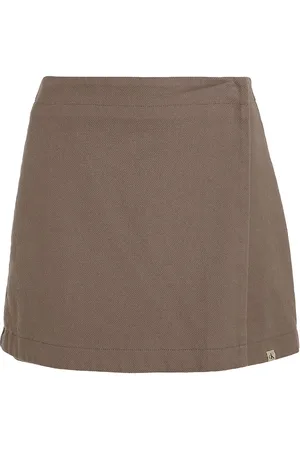 Calvin Klein Flannel Mini Skirt Brown