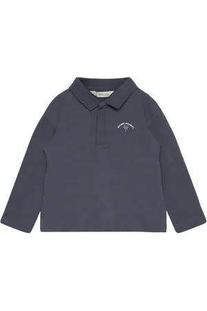 MANGO Printed Cotton Polo Shirt Grey