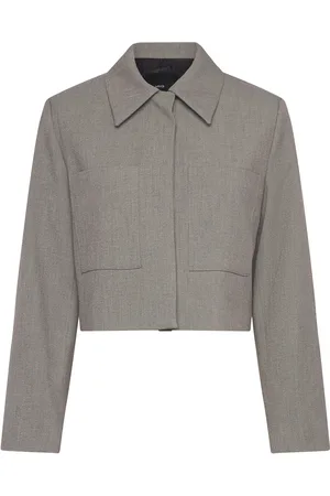 MANGO Cropped Jacket With Pockets Grey