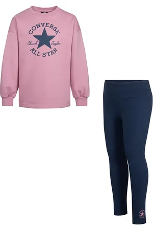 Converse Crewneck And Leggings Set Pink