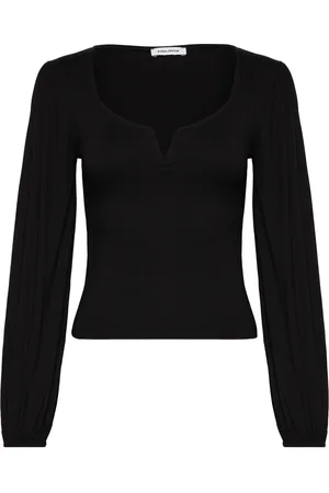 BUBBLEROOM Rudina Puff Sleeve Top Black
