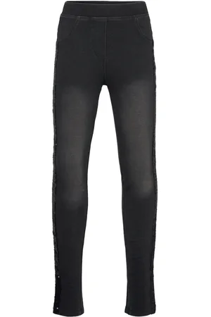 Boboli Stretch Denim Trousers For Girl Black