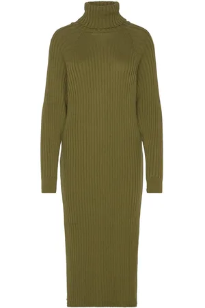 Y.A.S Mavi Knit Midi Rollneck Dress S. Noos Green
