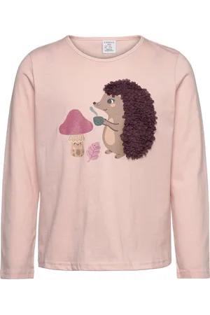 Lindex Top L S Playful Applique Pink