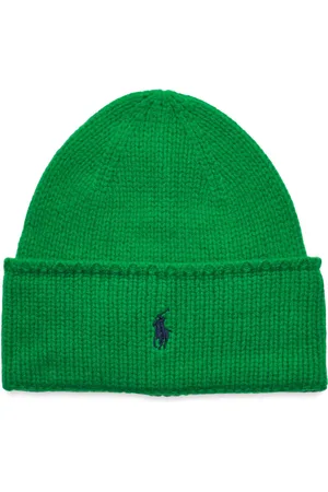 Ralph Lauren Cable-Knit Merino Wool Beanie Green