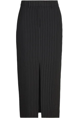 BUBBLEROOM Edith Slit Tailored Skirt Black