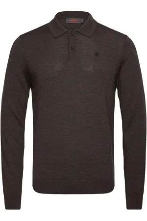 Morris Merino Polo Knit Brown