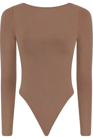 GIRLFRIEND COLLECTIVE Ava Scoop Back Bodysuit, Thong Brown