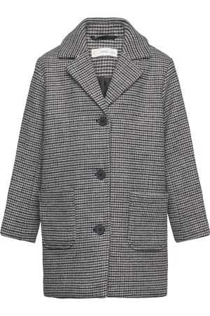 MANGO Houndstooth Coat Brown