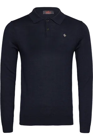 Morris Merino Polo Knit Navy