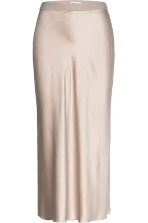 Ahlvar Gallery Hana Satin Silk Skirt Cream