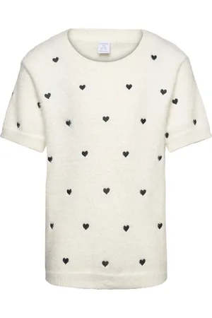 Lindex T Shirt Feather Yarn Cream