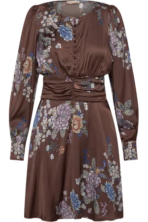 by Ti Mo Satin Mini Dress Brown