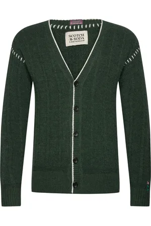 Scotch&Soda Alpaca Dropped Shoulder Cardigan Green