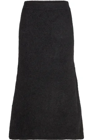 SELECTED Slfgabella Hw Midi Knit Skirt Black