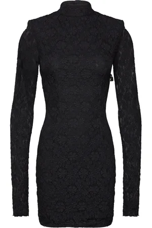 ROTATE Lace Mini Ls Dress Black