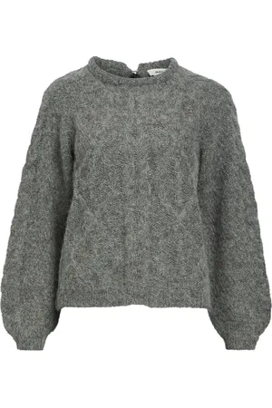 Object Objsmilla Knit Re L/S Pullover Cc1 Aw Grey
