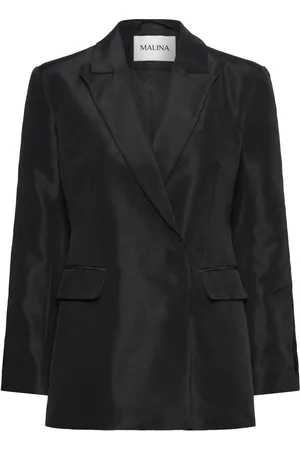 By Malina Ina Cut Out Sleeve Tailored Blazer Black